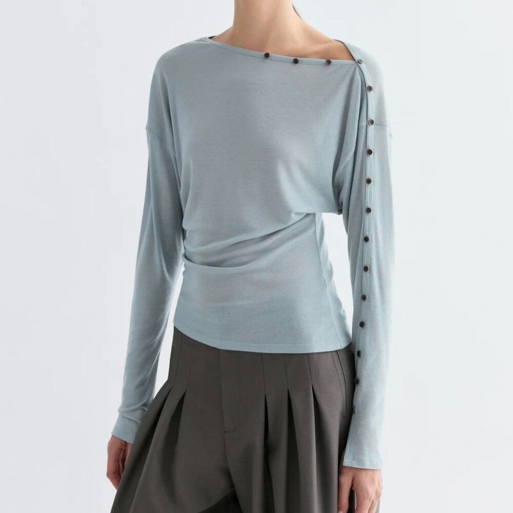 Insisfemme Buttoned Long Sleeve Top